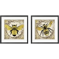 Framed 'Honey Bee 2 Piece Framed Art Print Set' border=