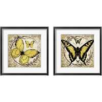 Framed 'Honey Bee Butterfly 2 Piece Framed Art Print Set' border=