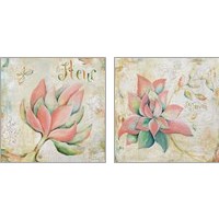 Framed 'Flower Fancy 2 Piece Art Print Set' border=