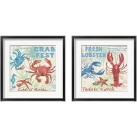 Framed 'Crab Fest 2 Piece Framed Art Print Set' border=