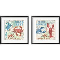 Framed 'Crab Fest 2 Piece Framed Art Print Set' border=