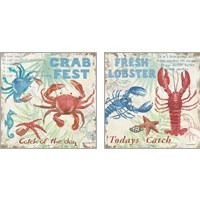 Framed 'Crab Fest 2 Piece Art Print Set' border=