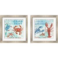 Framed 'Crab Fest 2 Piece Framed Art Print Set' border=