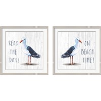 Framed 'On Beach Time 2 Piece Framed Art Print Set' border=