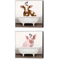 Framed 'Bathtub 2 Piece Canvas Print Set' border=