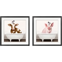 Framed 'Bathtub 2 Piece Framed Art Print Set' border=