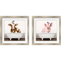Framed 'Bathtub 2 Piece Framed Art Print Set' border=