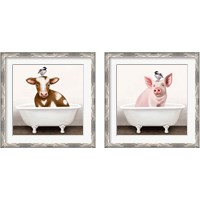 Framed 'Bathtub 2 Piece Framed Art Print Set' border=