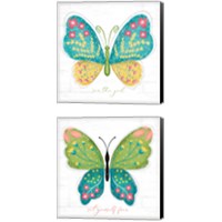 Framed 'Butterfly Inspiration 2 Piece Canvas Print Set' border=