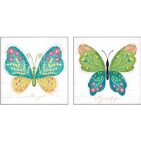 Framed 'Butterfly Inspiration 2 Piece Art Print Set' border=