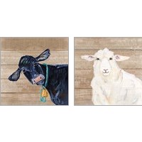 Framed Farm Animal 2 Piece Art Print Set