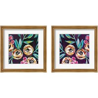 Framed 'Purple Floral 2 Piece Framed Art Print Set' border=