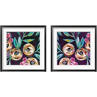 Framed 'Purple Floral 2 Piece Framed Art Print Set' border=