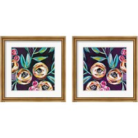 Framed 'Purple Floral 2 Piece Framed Art Print Set' border=