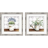 Framed Eucalyptus & Purple Flowers 2 Piece Framed Art Print Set