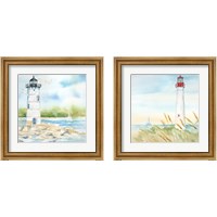 Framed 'East Coast Lighthouse 2 Piece Framed Art Print Set' border=