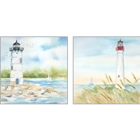 Framed 'East Coast Lighthouse 2 Piece Art Print Set' border=