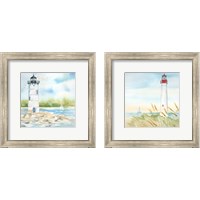 Framed East Coast Lighthouse 2 Piece Framed Art Print Set