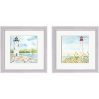 Framed 'East Coast Lighthouse 2 Piece Framed Art Print Set' border=