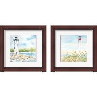 Framed 'East Coast Lighthouse 2 Piece Framed Art Print Set' border=