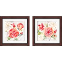 Framed 'Garden Roses 2 Piece Framed Art Print Set' border=