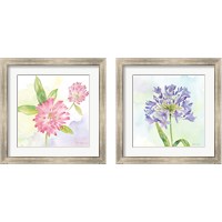 Framed 'Wildflower Single  2 Piece Framed Art Print Set' border=