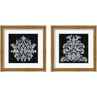 Framed Textured Damask on Black 2 Piece Framed Art Print Set