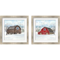 Framed Winter Barn Quilt 2 Piece Framed Art Print Set