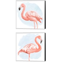Framed 'Tropical Flamingo 2 Piece Canvas Print Set' border=