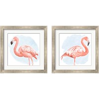 Framed 'Tropical Flamingo 2 Piece Framed Art Print Set' border=