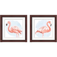 Framed 'Tropical Flamingo 2 Piece Framed Art Print Set' border=