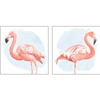 Framed Tropical Flamingo 2 Piece Art Print Set