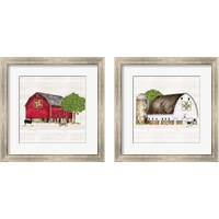 Framed Spring & Summer Barn Quilt 2 Piece Framed Art Print Set