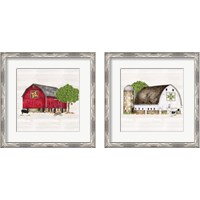 Framed 'Spring & Summer Barn Quilt 2 Piece Framed Art Print Set' border=