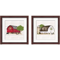 Framed 'Spring & Summer Barn Quilt 2 Piece Framed Art Print Set' border=