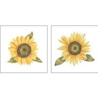 Framed 'Single Sunflower 2 Piece Art Print Set' border=
