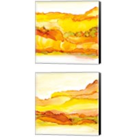 Framed 'Yellowscape  2 Piece Canvas Print Set' border=