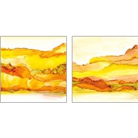 Framed 'Yellowscape  2 Piece Art Print Set' border=