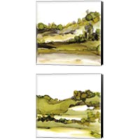 Framed 'Greenscape  2 Piece Canvas Print Set' border=