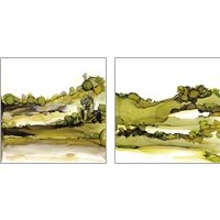 Framed 'Greenscape  2 Piece Art Print Set' border=