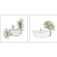 Framed 'Neutral Tub 2 Piece Art Print Set' border=