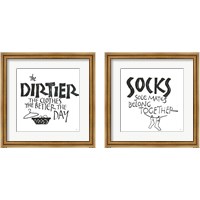 Framed 'Laundry Room White 2 Piece Framed Art Print Set' border=