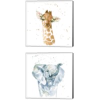 Framed 'Baby Animals 2 Piece Canvas Print Set' border=