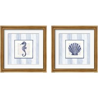 Framed 'Sanibel Shell Navy 2 Piece Framed Art Print Set' border=