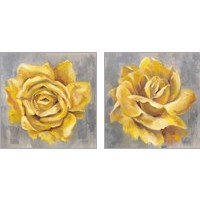 Framed 'Yellow Roses 2 Piece Art Print Set' border=