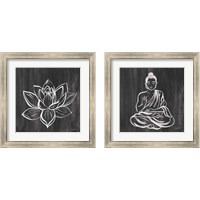 Framed Buddha Gray 2 Piece Framed Art Print Set