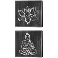 Framed 'Buddha Gray 2 Piece Canvas Print Set' border=
