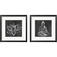 Framed 'Buddha Gray 2 Piece Framed Art Print Set' border=