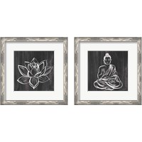 Framed 'Buddha Gray 2 Piece Framed Art Print Set' border=