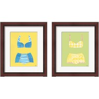 Framed 'Bathing Beauties Pastel 2 Piece Framed Art Print Set' border=